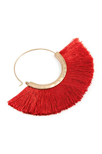 Thumbnail for Tassel Fan Hoop Earrings - 15 COLORS -