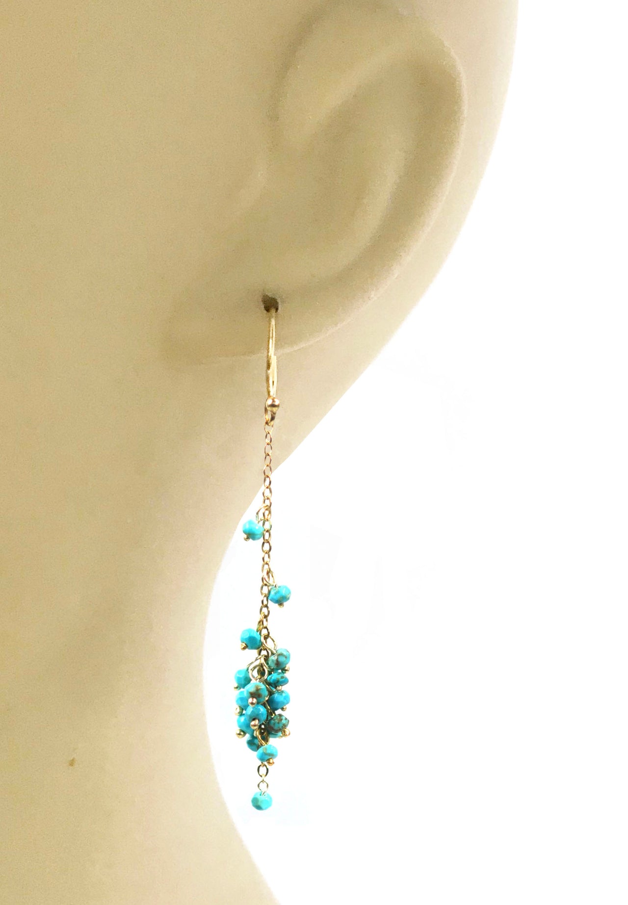 Gena Myint - Cascading Turquoise Cluster Earrings -