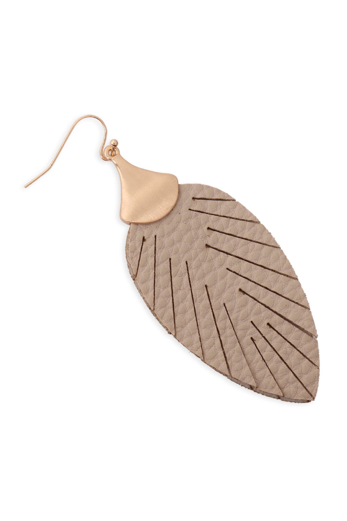 Riah Fashion - Pu Leather Hook Earrings - 5 COLORS