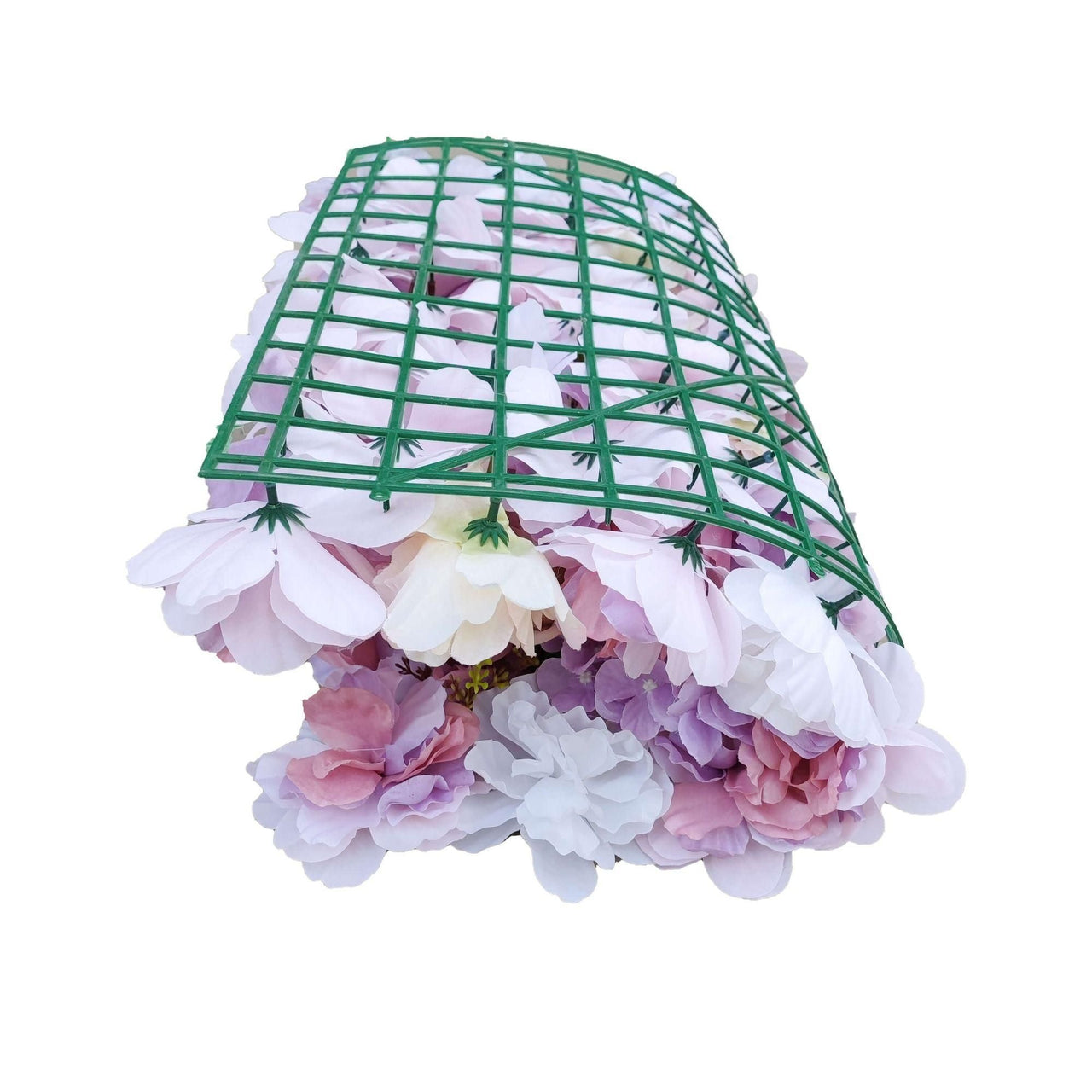 Artificial Flower Wall Backdrop Panel 40cm X 60cm Mixed Pink & White Flowers -