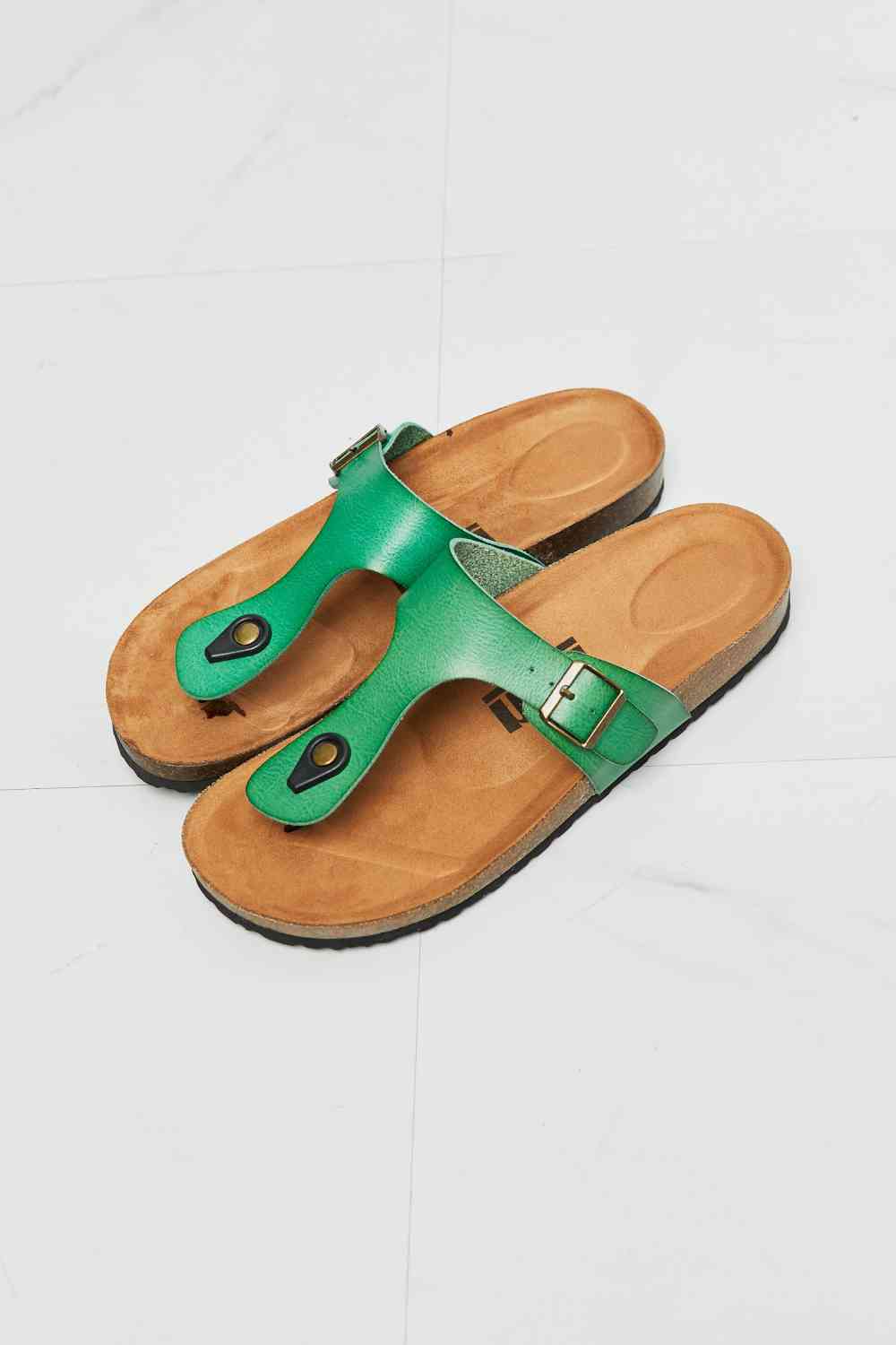 MMShoes Drift Away T-Strap Flip-Flop in Green - T - 1 COLOR -