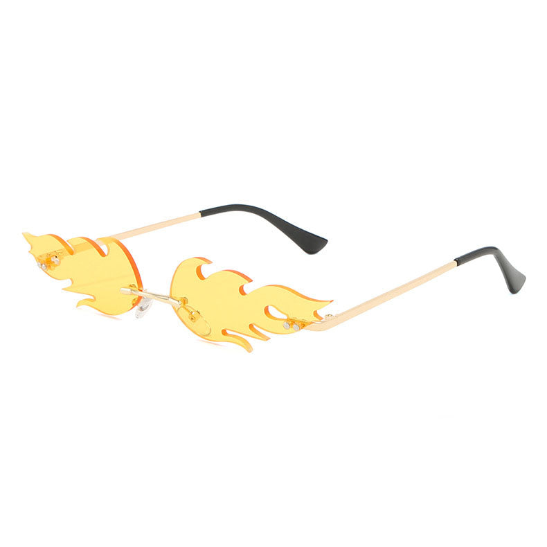 Rimless Fire Shaped Women Sun Shades - Glasses - [10-15 DAY DELIVERY] - 11 COLORS -