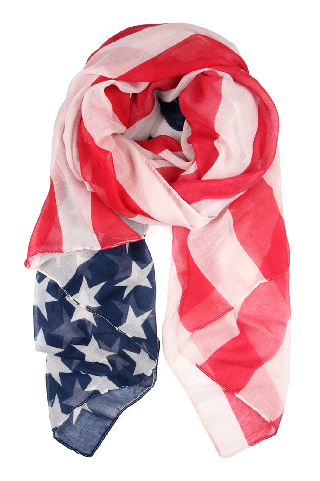 Riah Fashion - American Flag Oblong Scarf -