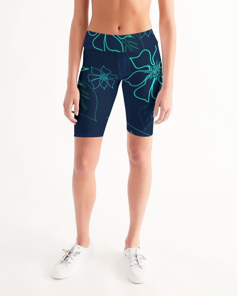 FYC - Women's Active Comfort Aloha Mid-Rise Bike Shorts - 1 COLOR -