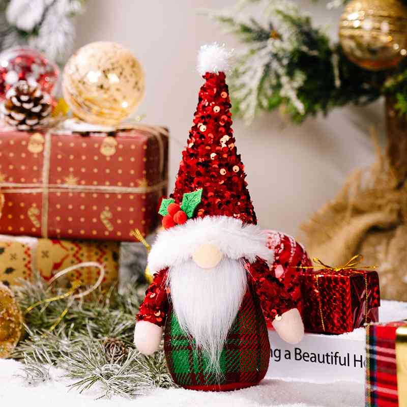 Sequin Pointed Hat Christmas Gnomes - [5-10 DAY DELIVERY] - 11" - T - 2 TYPES -