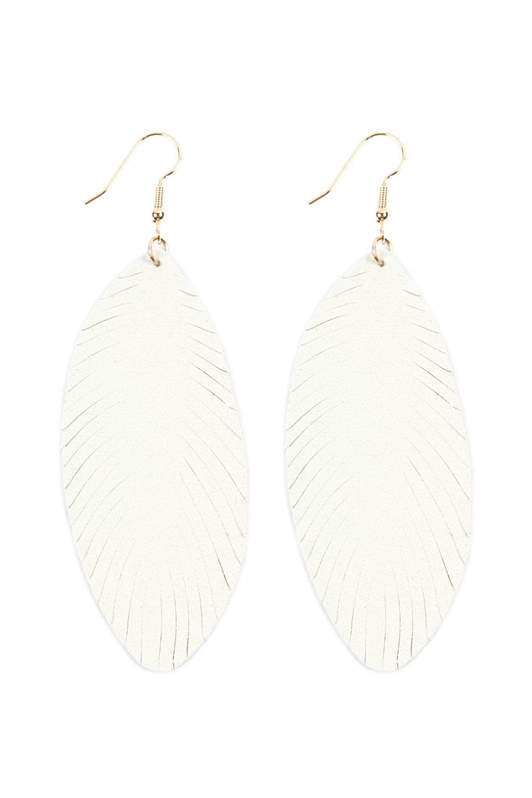 Fringe Leaf Leather Drop Earring - 8 COLORS -