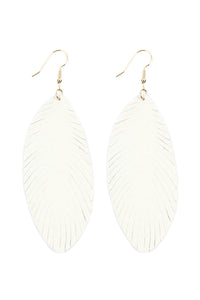 Thumbnail for Fringe Leaf Leather Drop Earring - 8 COLORS -