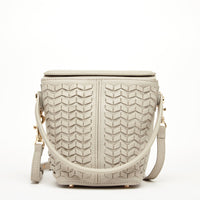 Thumbnail for Anna Woven Leather Bag Grayish Beige -