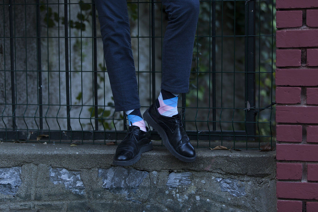 Men's Blush Argyle Socks - 1 COLOR -