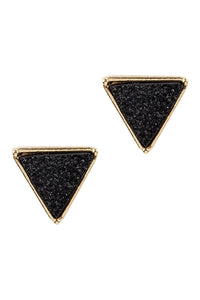 Thumbnail for Riah Fashion - Druzy Triangle Post Earrings - 7 COLORS -