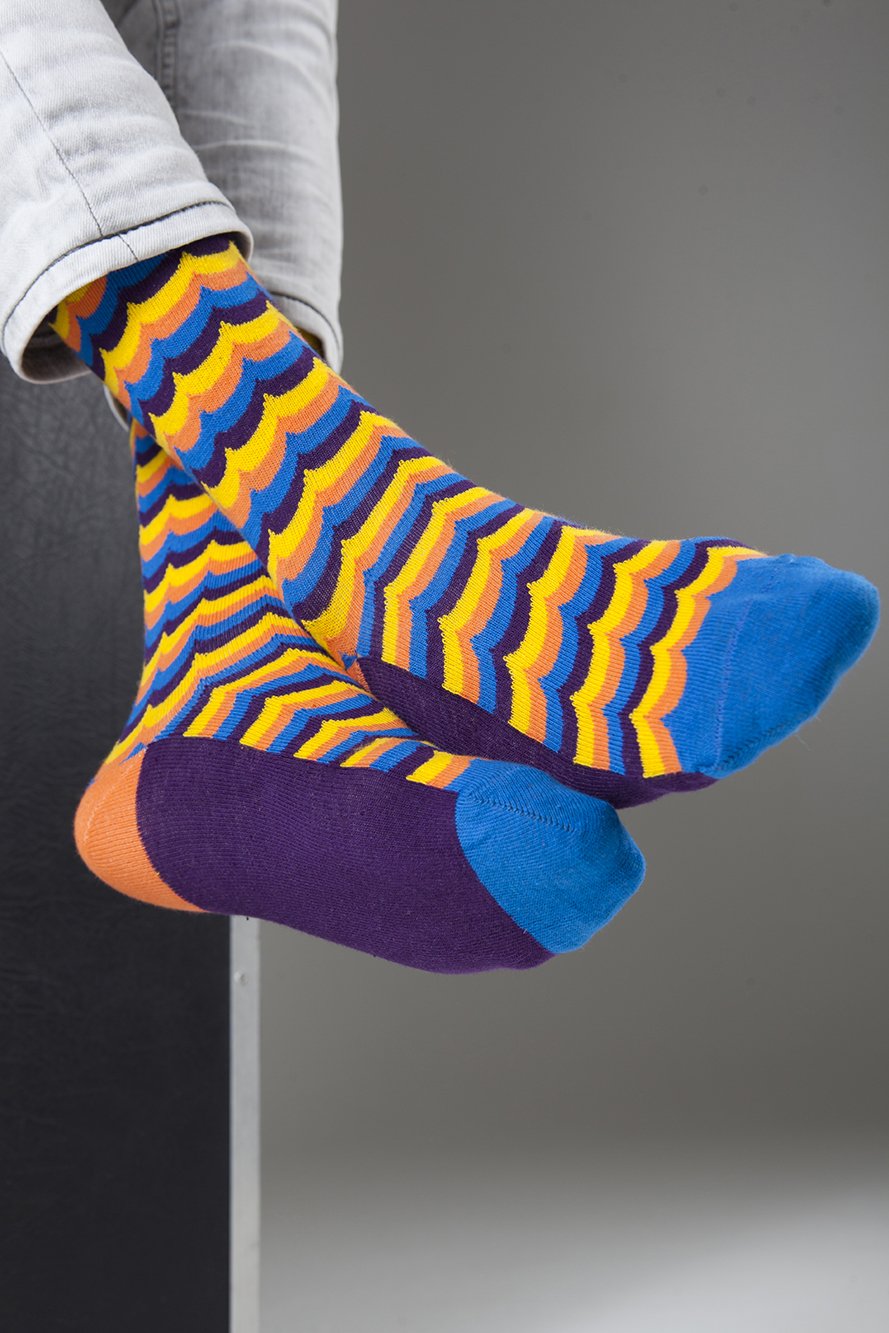 Men's Tangerine Wave Socks - 1 COLOR -