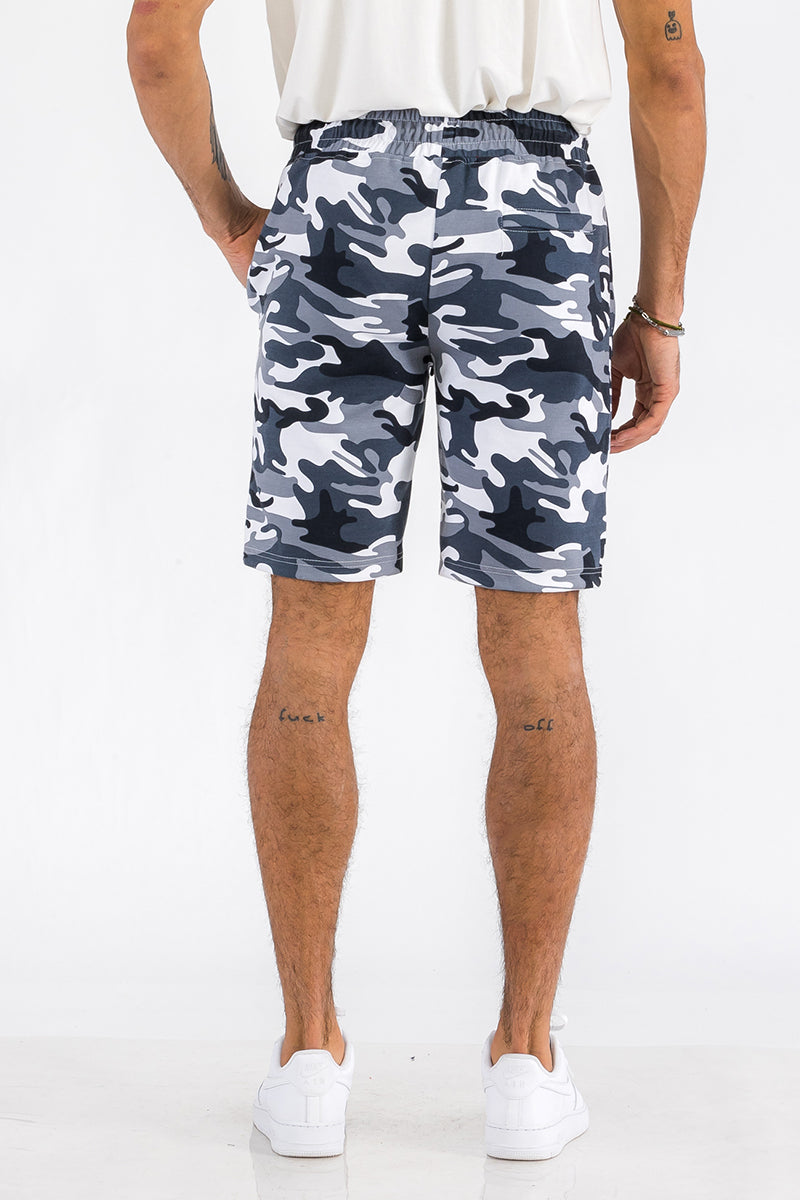 Heathered Cotton Shorts - 1 CAMO COLOR -