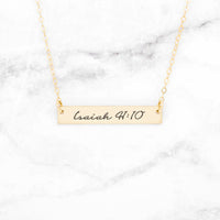 Thumbnail for Isaiah 41:10 Necklace - Gold Bar Necklace -