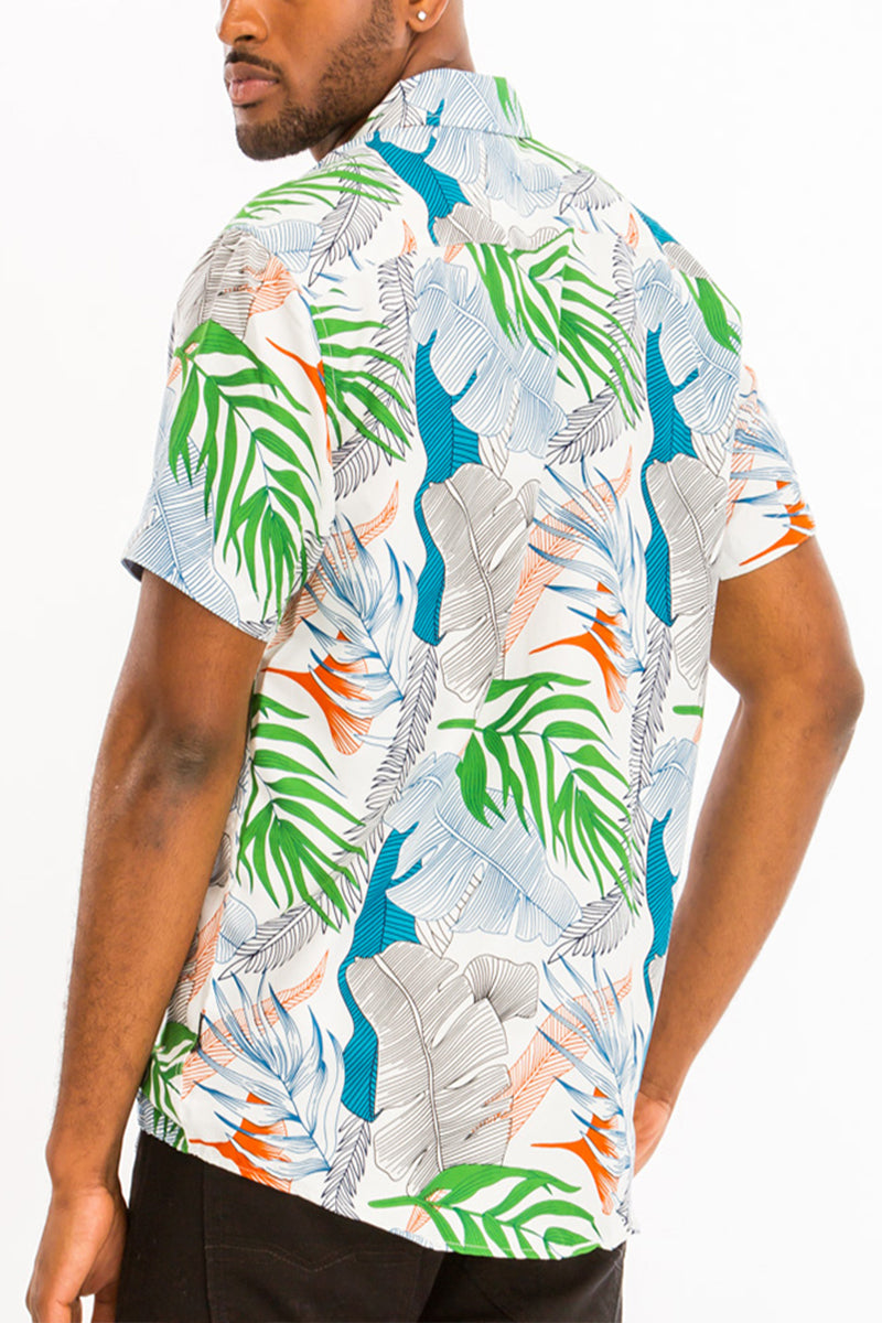 WEIV - Digital Print Hawaiian Short Sleeve Shirt -