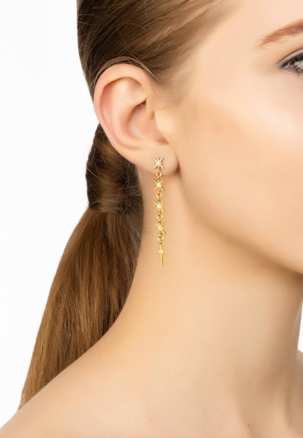 LATELITA - Star Burst 5 Drops Earrings Gold -