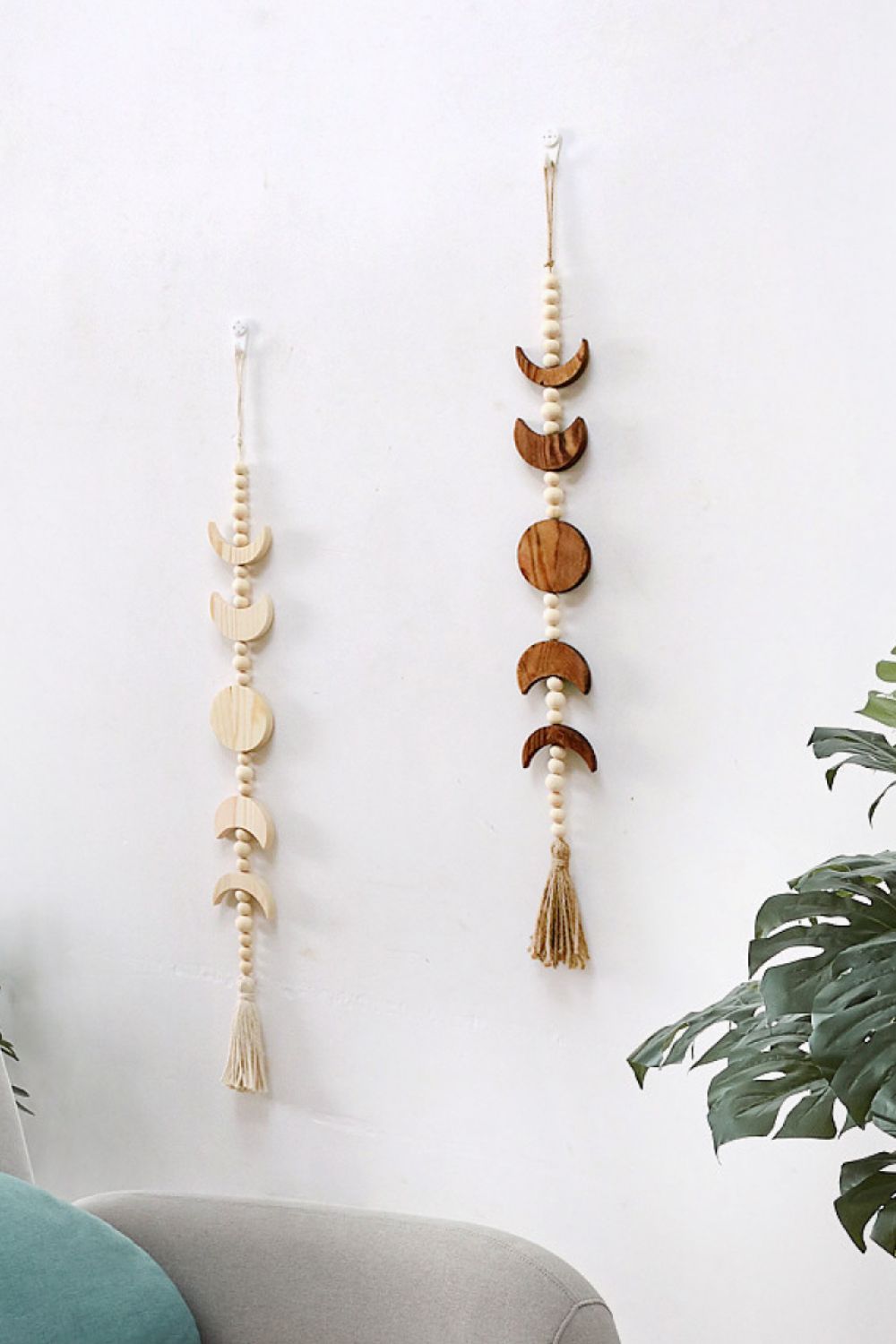 Wooden Tassel Wall Hanging - W 2.75" X L 29.5" - T - 2 COLORS -