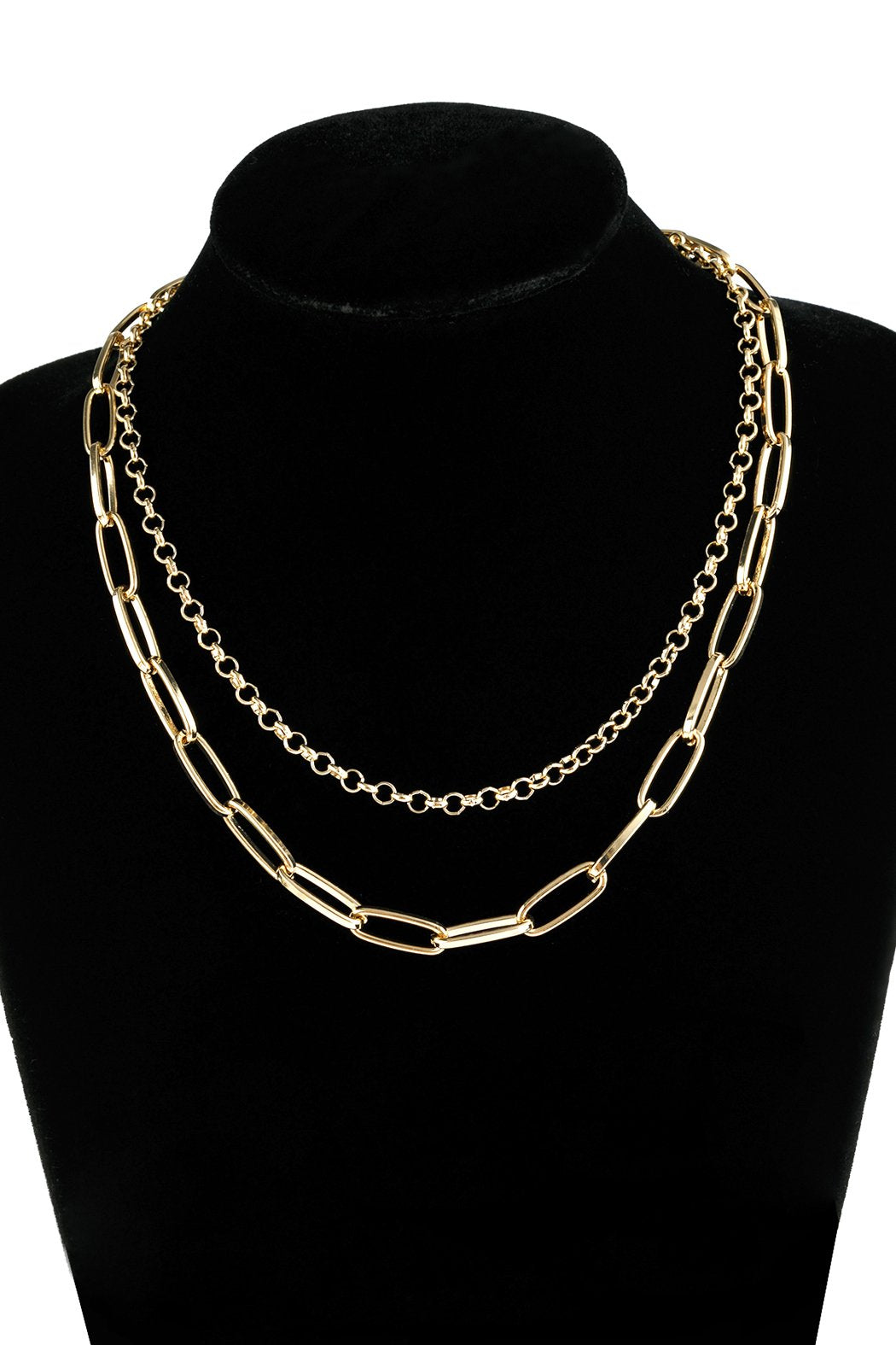 Riah Fashion - Multiline Chain Necklace - 2 FINISHES -