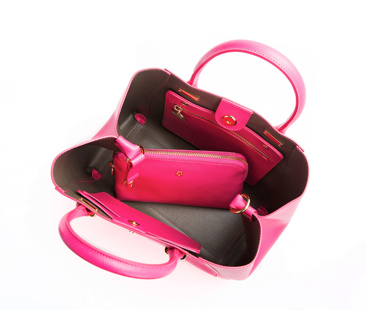 GUNAS NEW YORK - Jane - Hot Pink Vegan Leather Satchel with dust bag - 1 COLOR -