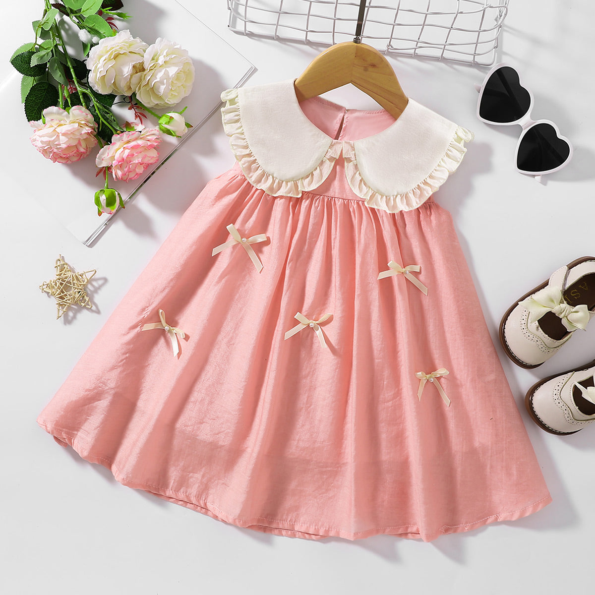 Bunny Ear Peter Pan Collar Sleeveless Dress - 5 SIZES - 1 COLOR -