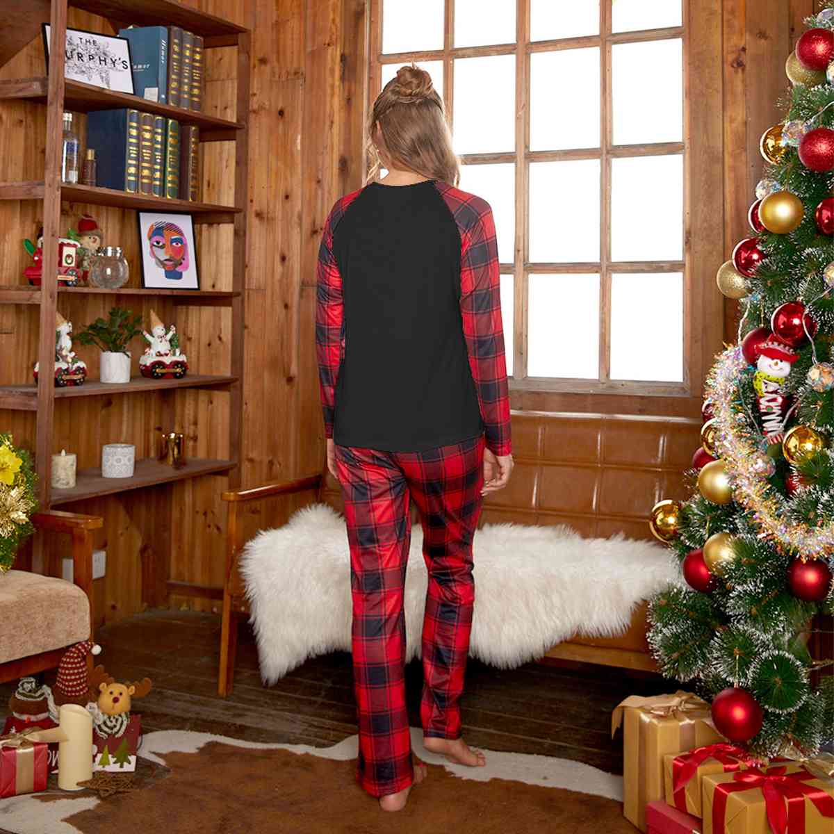 Raglan Sleeve Top and Plaid Pants Set - T - SOLD BY SIZE / 2 PCS. - 4 SIZES -