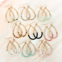 Thumbnail for Riah Fashion - Semi Precious Pear Shape Earrings - 9 COLORS -