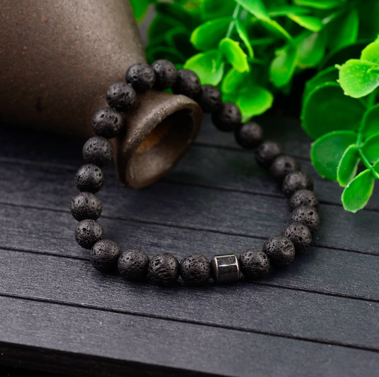 Haima Lava Hematite Bracelet - Black -