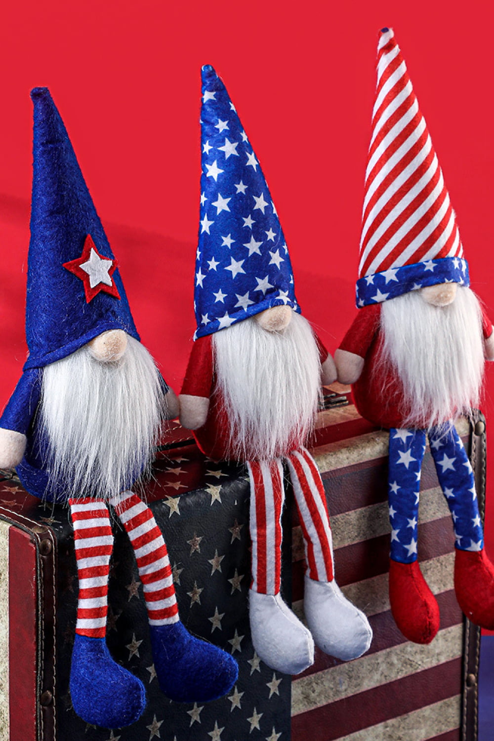 Set of 3 Independence Day Pointed Hat Gnomes - 10.6" - 3 PCS - 3 TYPES / SET - [5-10 DAY DELIVERY] - T -