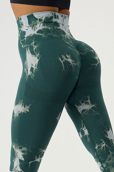 Tie-Dye High Waist Active Leggings - T - 10 COLORS -