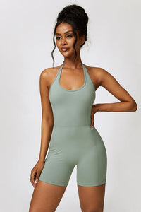 Thumbnail for Halter Neck Sports Romper - T - 4 COLORS -