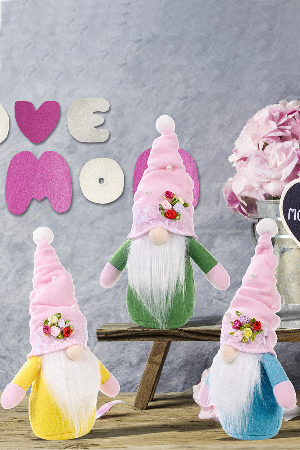 Set of 3 Special Occasion / Mother's Day Gnomes - 9.5" - 3 PCS - 3 TYPES / SET - [5-10 DAY DELIVERY] - T -