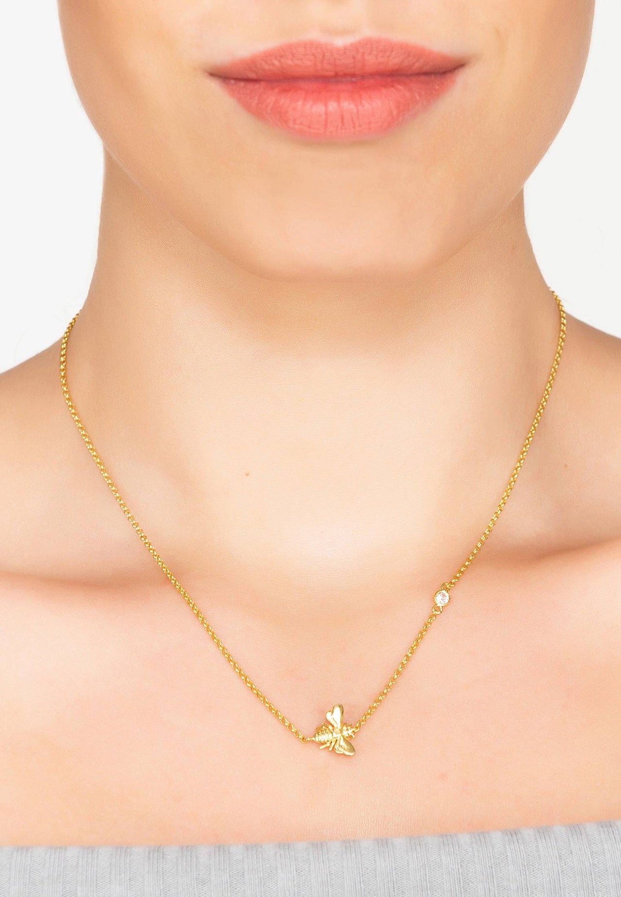 LATELITA - Queen Bee Necklace Gold -