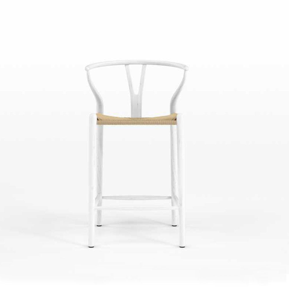 GFURN - Dagmar Counter Stool - White & Natural Cord -