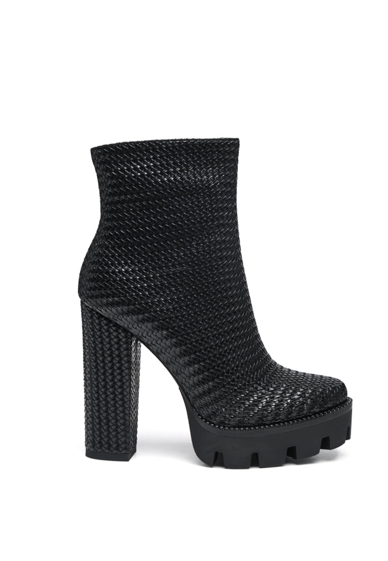 London Rag - Moleski Textured Block Heeled Boots - 2 COLORS -