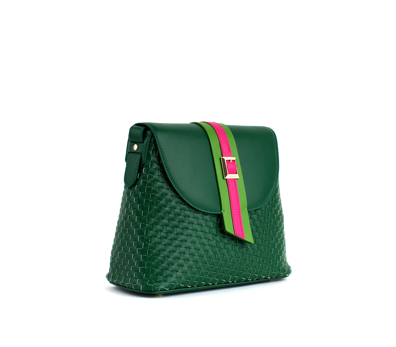 GUNAS NEW YORK - Kate - Green Vegan Basket Weave Bag - 1 COLOR -