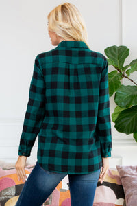 Thumbnail for Riah Fashion - Sherpa Lined Plaid Flannel Top - 5 COLORS -