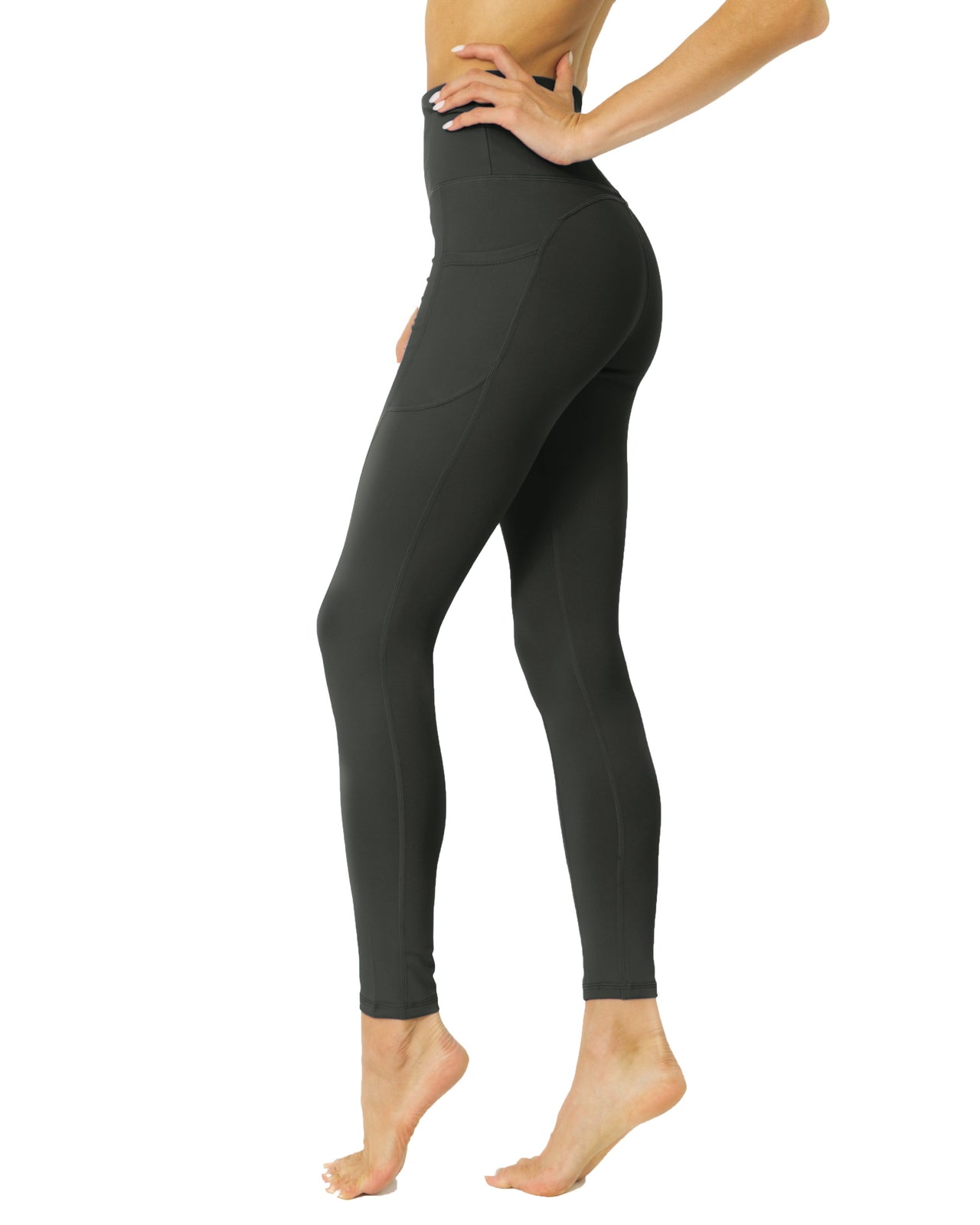 Savoy - High Waisted Yoga Leggings with pockets - Slate Grey - 1 COLOR -