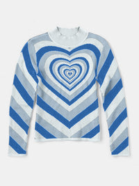 Thumbnail for Heart Mock Neck Long Sleeve Sweater - T - 4 COLORS -