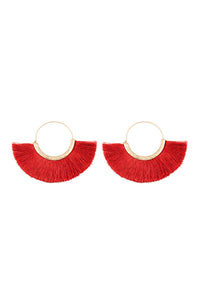 Thumbnail for Tassel Fan Hoop Earrings - 15 COLORS -