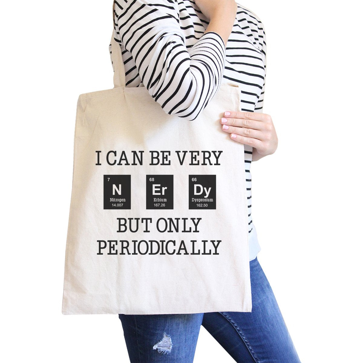 Nerdy Periodically Natural Canvas Bags -