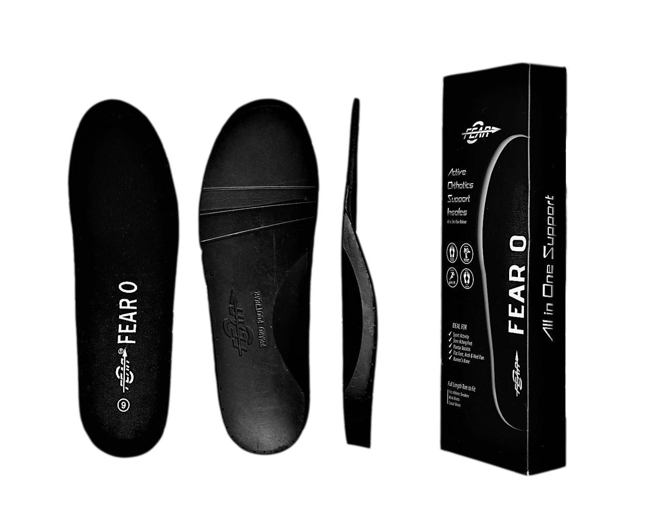 Fear0 - NJ - Heavy Duty Firm Aggressive High Arch Support Orthopedic Boot/Shoe Full Insoles -