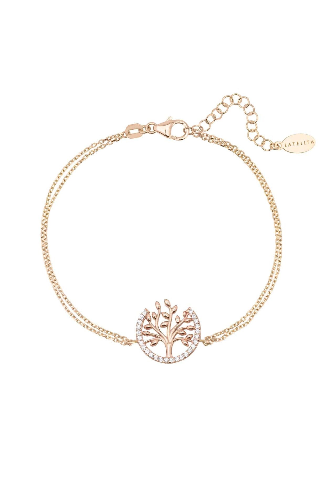 LATELITA - Tree of Life Open Circle Bracelet Rosegold -