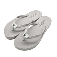 Thumbnail for SAND BY SAYA N.Y. - Rectangle Studs - Crystal Flat Flip Flops Sandal - 4 COLORS -