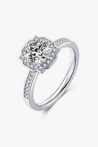 Thumbnail for 1 Carat Moissanite 925 Sterling Silver Halo Ring