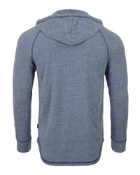 Thumbnail for Men's Long Sleeve Henley Raglan Hoodie With Kangaroo Pocket - 1 COLOR -