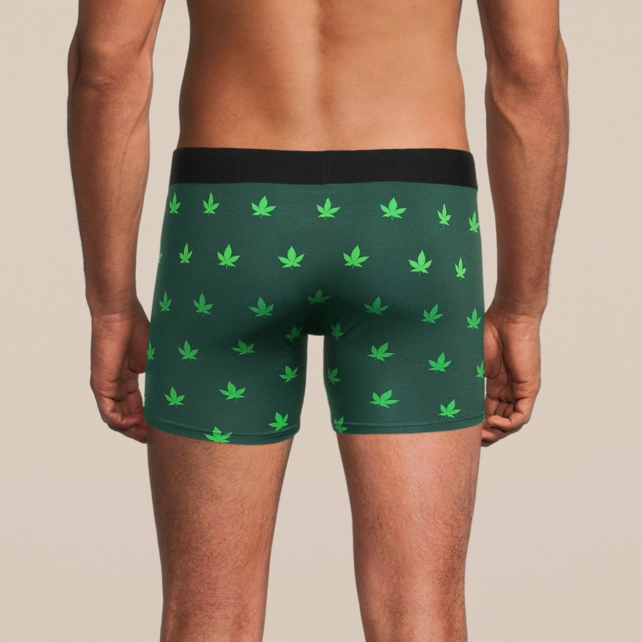 Men's Weed Boxer Brief Underwear With Pouch -