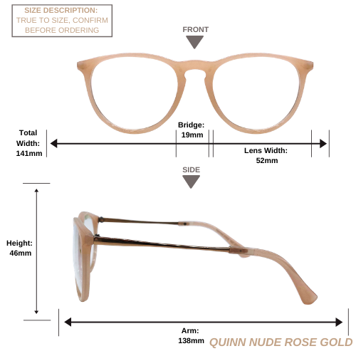 Quinn | Nude Rose Gold | Blue Light Blocking Glasses - 1 COLOR -