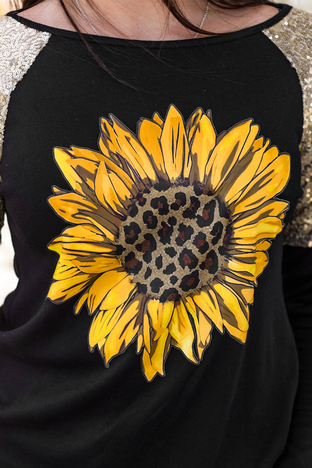 Sunflower Graphic Sequin T-Shirt - T - 1 COLOR -