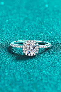 Thumbnail for 1 Carat Moissanite 925 Sterling Silver Halo Ring