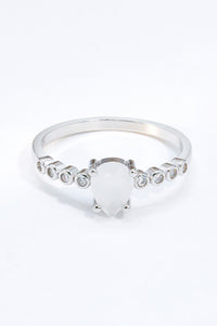 Thumbnail for Teardrop Natural Moonstone Ring - T - SIZES 6 THRU 9 - 1 FINISH -