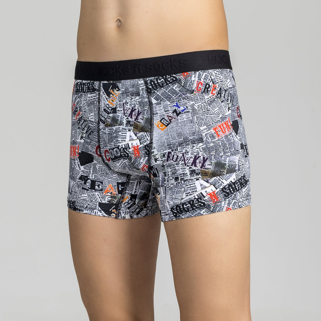 Men's Newspaper Boxer Brief - 1 COLOR -